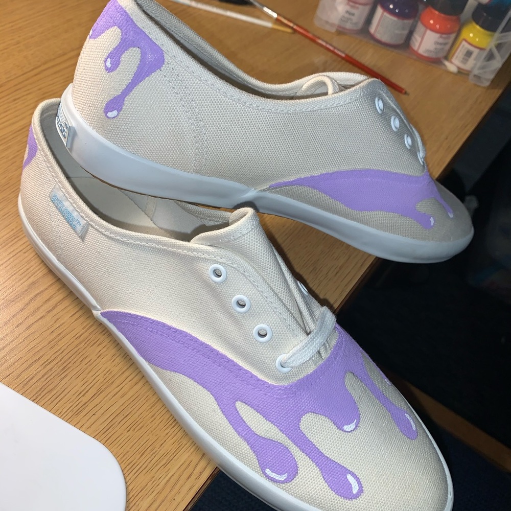 Pacific Express Custom Purple Drip Sneakers